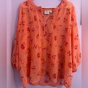 St. John’s Bay Floral Sheer Blouse